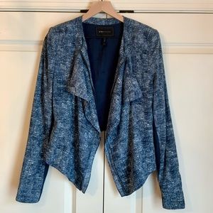 BOGO - Blue Blazer Style Zip-up Jacket with Ruffle